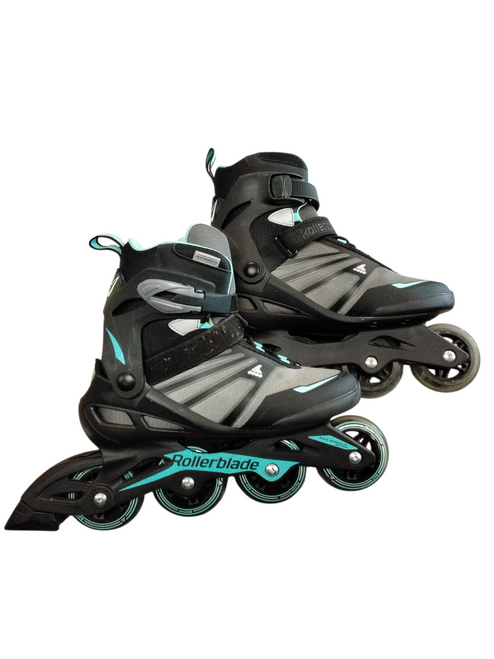 Vist Large View of Product Image Which is Used Rollerblade ZENTRABLADE Women's  Aggressive Skates Turquoise Senior 9