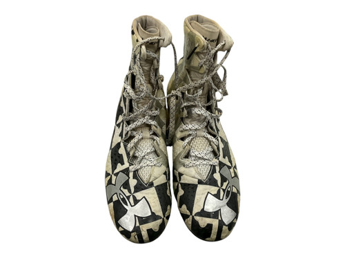 Vist Large View of Product Image Which is USED Under Armour 1278768-111 Adult FB Cleats White Senior 11