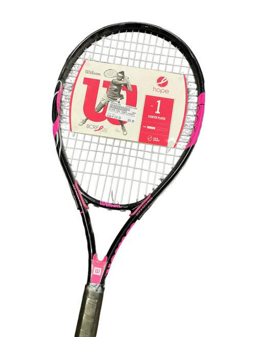 Vist Large View of Product Image Which is Used Wilson WILSON FEDERER TENNIS RACKET Adult Tennis Racquet Red 4 3/8"