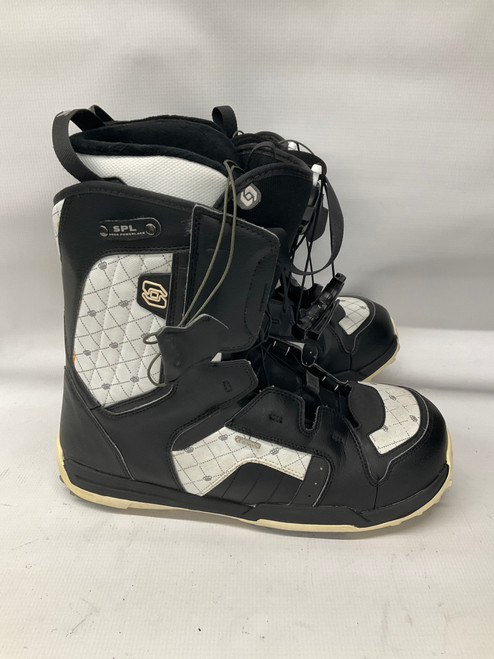 Vist Large View of Product Image Which is Used Salomon SOLACE SNOWBOARD BOOT Mens Snowboard Boots Black And White Senior 13