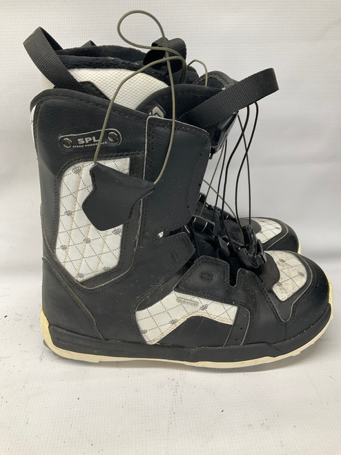 Vist Large View of Product Image Which is Used Salomon SOLACE SNOWBOARD BOOT Mens Snowboard Boots Black And White Senior 8