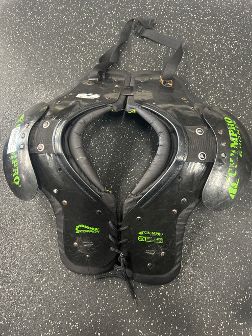 Vist Large View of Product Image Which is Used Champro SCORPION FB Shoulder Pads Black 2X