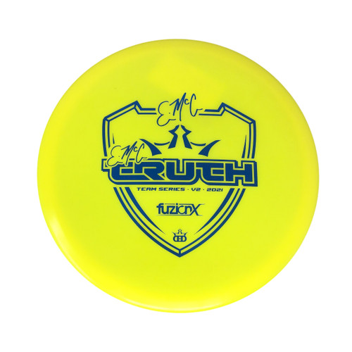 Vist Large View of Product Image Which is Used Dynamic Discs EMAC TRUTH FUZIONX TEAM NEVER USE Disc Golf Mid Range Yellow 177g