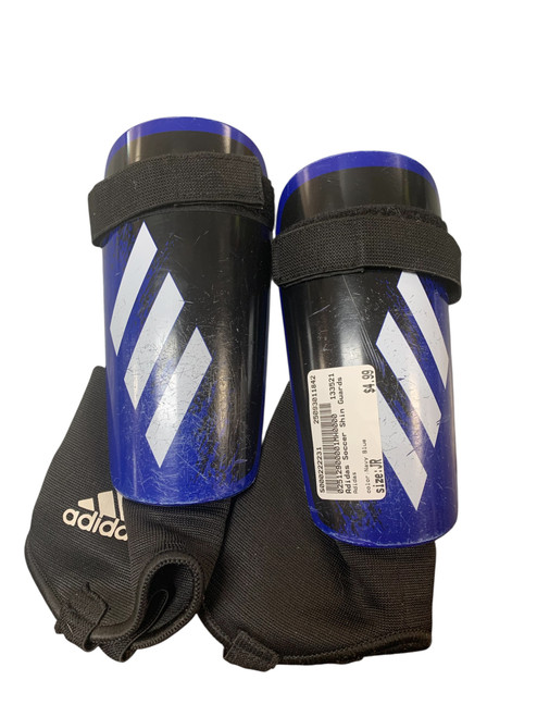 Vist Large View of Product Image Which is Used Adidas Soccer Shin Guards Junior Navy Blue Junior