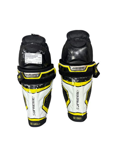 Vist Large View of Product Image Which is Used Bauer SUPREME Junior Shin Guards Black 10"