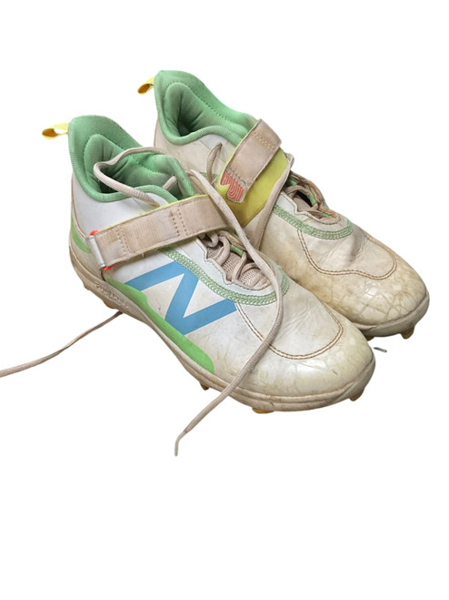 Vist Large View of Product Image Which is Used New Balance JLINDTWZ BB/SB Cleats White Senior 7