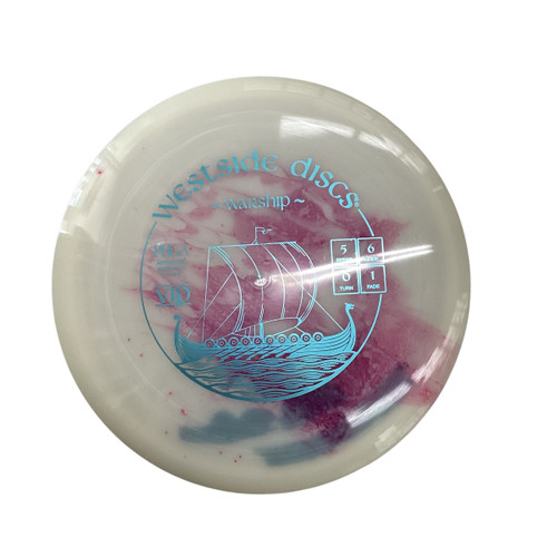 Vist Large View of Product Image Which is Used Westside VIP WARSHIP Disc Golf Mid Range White