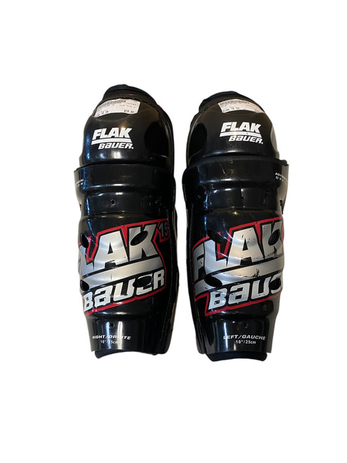 Used Bauer FLAK 15 Senior Shin Guards Black 10" 11706-S000364866 Vist Large View of Product Image Which is Used Bauer FLAK 15 Senior Shin Guards Black 10"