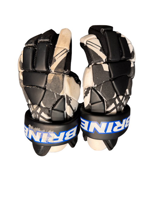 Vist Large View of Product Image Which is Used Brine VIP Lacrosse Gloves Mens Black 12"