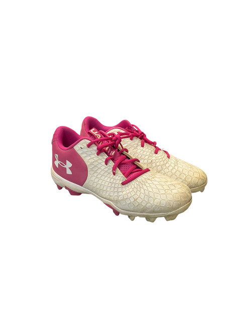 Vist Large View of Product Image Which is Used Under Armour 3026605-101 BB/SB Cleats Pink Senior 9