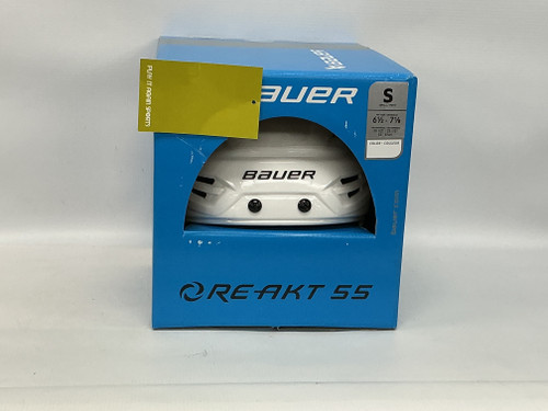 Vist Large View of Product Image Which is New Bauer RE-AKT 55 Hockey Helmet Only White SM