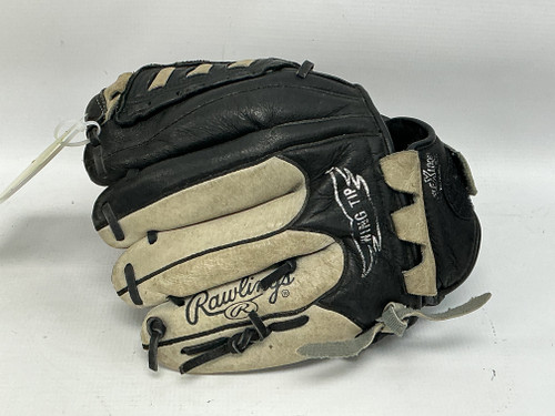 Vist Large View of Product Image Which is Used Rawlings PP11P BB/SB Glove RH Throw Black And Tan 11"