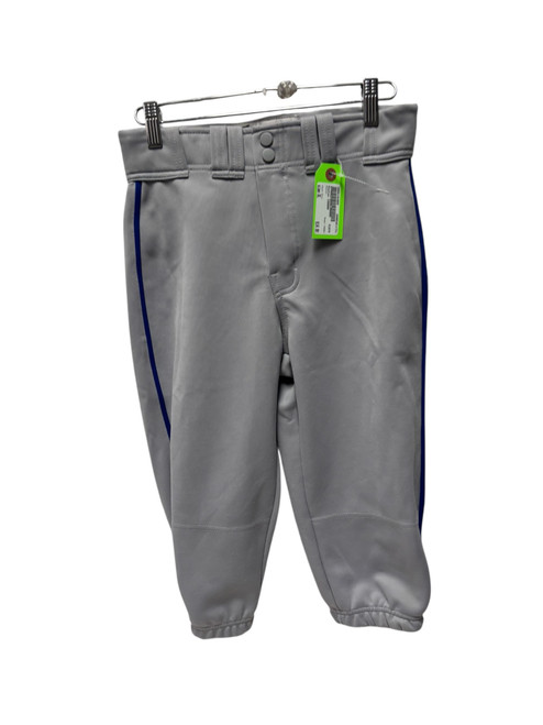 Vist Large View of Product Image Which is Used Easton Pro+ Piped Knicker Baseball Pants Grey And Royal Blue Junior XL 28-29"