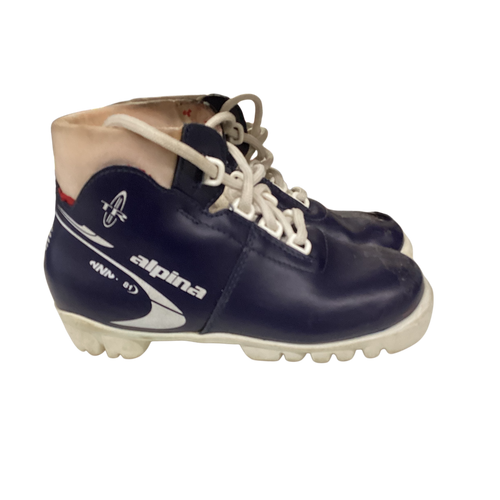 Vist Large View of Product Image Which is Used Alpina Boys NNN XC Ski Boots Navy Blue YT-12