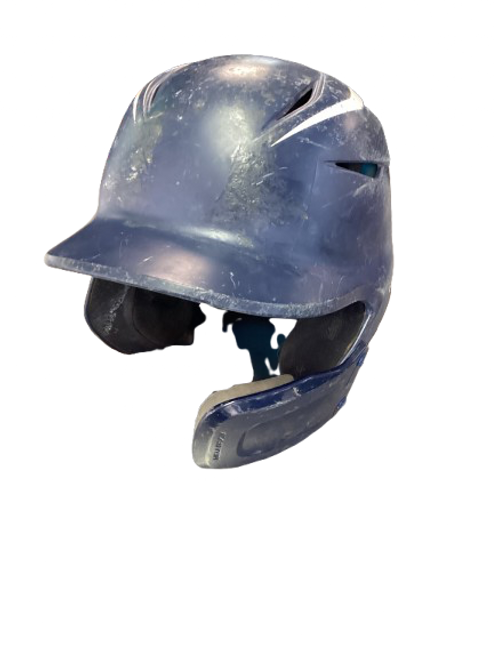Vist Large View of Product Image Which is Used Easton ELITE X Batting Helmet No Mask Navy And White MD