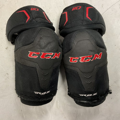 Vist Large View of Product Image Which is Used CCM RBZ 110 Junior Elbow Pads Black And Red MD