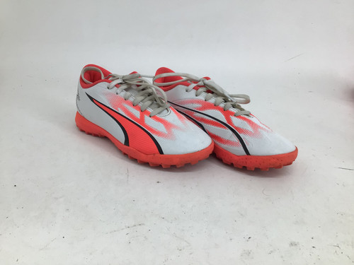 Vist Large View of Product Image Which is Used Puma ULTRA PLAY 10753301 INDOOR SOCCER SHOE Soccer Turf Shoes White And Orange Junior 03