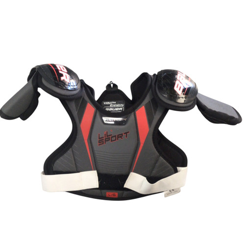 Vist Large View of Product Image Which is Used Bauer LIL SPORT Youth Shoulder Pads LG