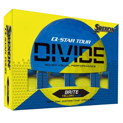 Vist Large View of Product Image Which is Used Srixon Q-STAR TOUR DIVIDE BRITE YLLW/BLUE 12 Pack - Golf Balls