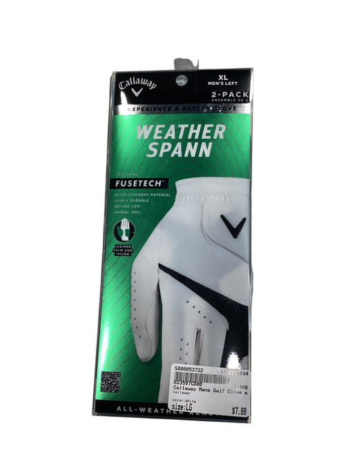 Vist Large View of Product Image Which is Used Callaway Mens Golf Glove White XL