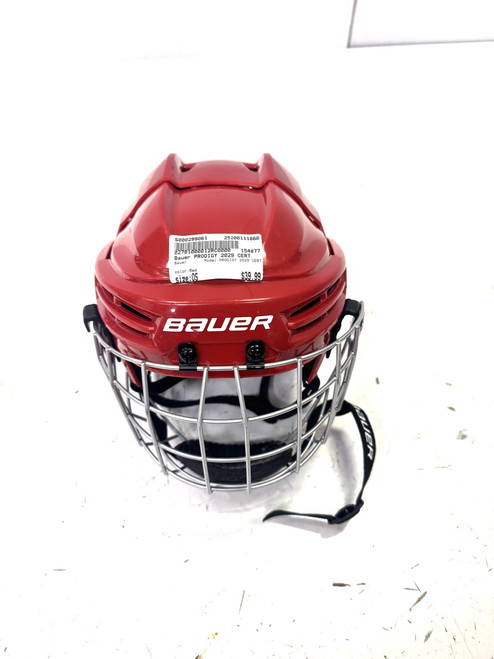 Vist Large View of Product Image Which is Used Bauer PRODIGY 2029 CERT Helmet Cage Combo Red One Size