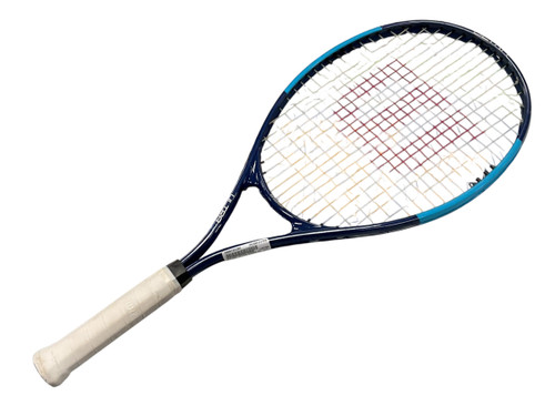 Vist Large View of Product Image Which is USED Wilson ULTRA POWER XL Adult Tennis Racquet Royal Blue 3 3/8"