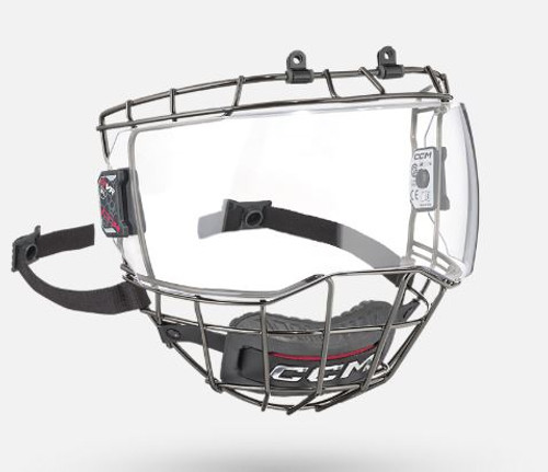 Vist Large View of Product Image Which is New CCM HVR Cage/Visor Junior
Fits Small to Medium Helmets
