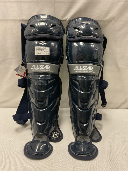 Vist Large View of Product Image Which is Used All Star LG912S7X Catchers Leg Guards Navy Blue Adult