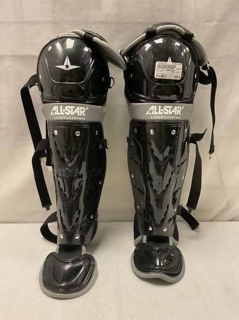 Vist Large View of Product Image Which is Used All Star LGADV1216 Catchers Leg Guards Black Adult