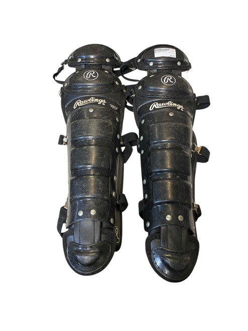 Vist Large View of Product Image Which is Used Rawlings BLACK Umpire Leg Guards