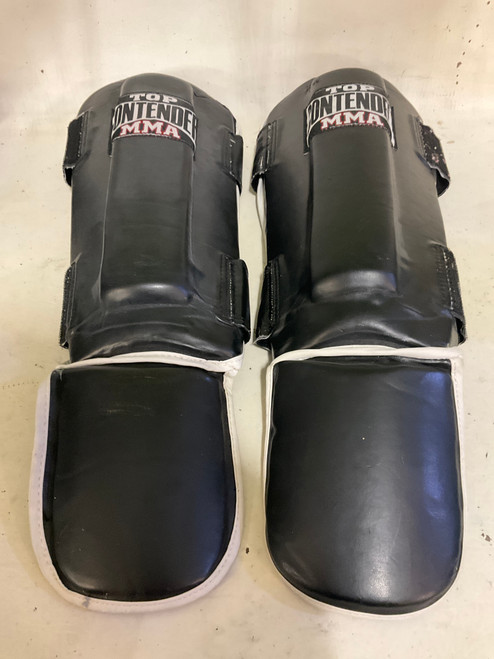 Vist Large View of Product Image Which is Used Top Contender Martial Arts Shin Pads Black LG