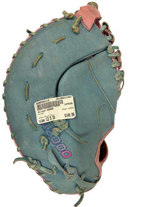 Vist Large View of Product Image Which is Used Wilson A2000 BB/SB First Base RH Throw Royal Blue 12 1/2"
