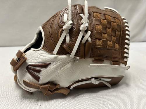 Vist Large View of Product Image Which is Used Easton NS125 RH Throw Fastpitch Gloves Brown 12 1/2"