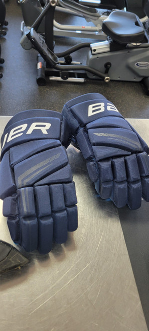 Vist Large View of Product Image Which is Used Bauer 14 INCH Senior Gloves Navy Blue 14"
