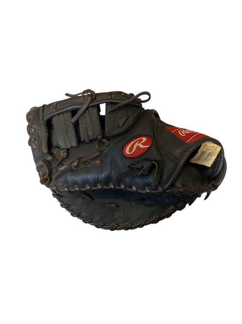 Vist Large View of Product Image Which is Used Rawlings PREMIUM SERIES BB/SB First Base LH Throw Black 12 1/2"
