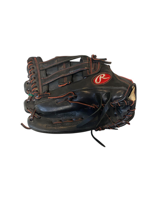 Vist Large View of Product Image Which is Used Rawlings R9 BB/SB Glove LH Throw Black 12"