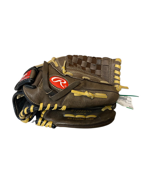 Vist Large View of Product Image Which is Used Rawlings HIGHLIGHT BB/SB Glove LH Throw Brown 12"