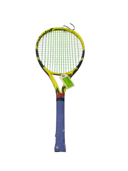 Vist Large View of Product Image Which is Used Babolat PURE AERO Adult Tennis Racquet Yellow 4 1/8"
