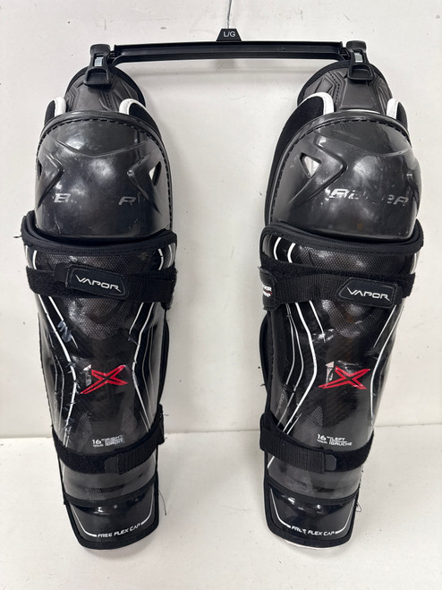 Vist Large View of Product Image Which is Used Bauer VAPOR 1X Senior Shin Guards Black 16"