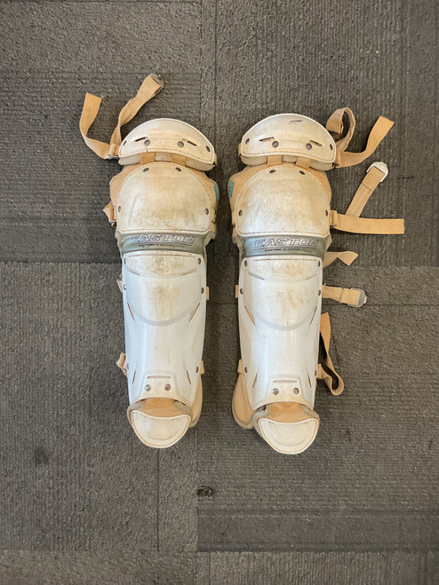 Vist Large View of Product Image Which is Used Easton JEN SCHRO Catchers Leg Guards White Intermed