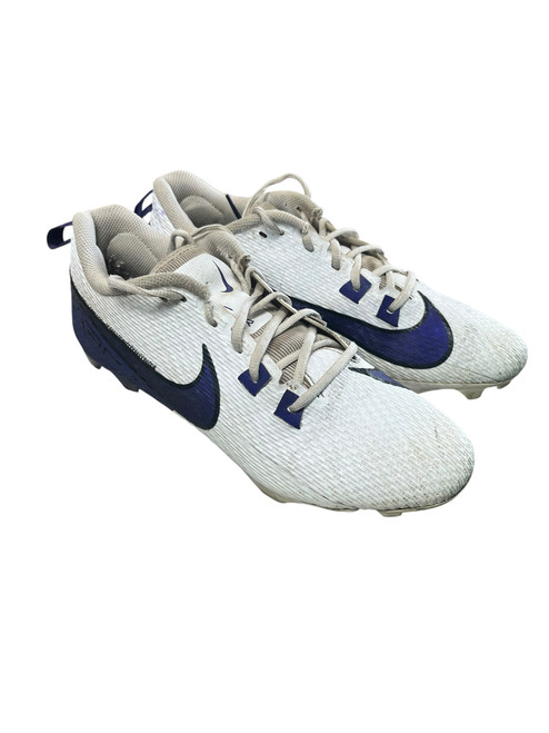 Vist Large View of Product Image Which is Used Nike Adult FB Cleats White And Navy Blue Senior 10