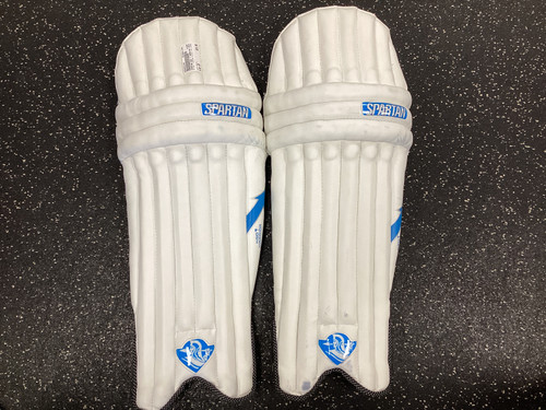 Vist Large View of Product Image Which is Used SPARTAN MSO 7 WARRIOR CRICKET LEG GUARDS Catchers Leg Guards White Junior