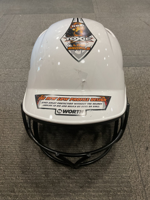 Vist Large View of Product Image Which is Used Worth TOXIC Batting Helmet w/Mask White MD