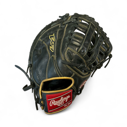 Vist Large View of Product Image Which is Used Rawlings R9 SERIES BB/SB First Base RH Throw Black 12 1/2"