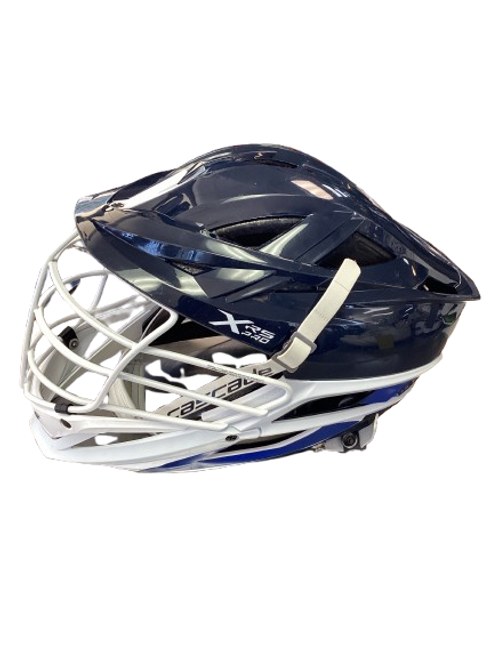 Vist Large View of Product Image Which is Used Cascade XRS PRO Lacrosse Helmet Navy Blue MD