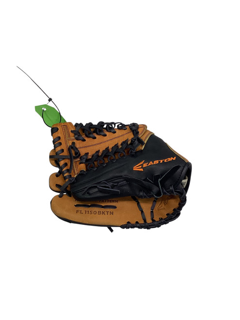 Vist Large View of Product Image Which is Used Easton FUTURE LEGEND BB/SB Glove LH Throw Black And Orange 11 1/2"