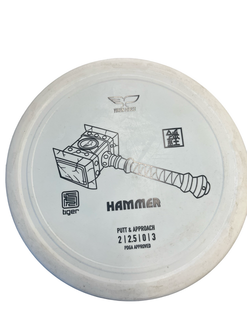 Vist Large View of Product Image Which is Used YIKUN HAMMER Disc Golf Putter White
