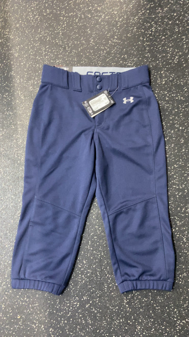 Vist Large View of Product Image Which is Used Under Armour SOFTBALL PANTS BB/SB Pant Girls Navy Blue XS