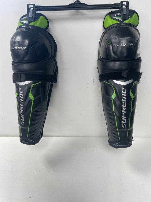 Vist Large View of Product Image Which is Used Bauer SUPREME ONE.6 Junior Shin Guards Black 12"