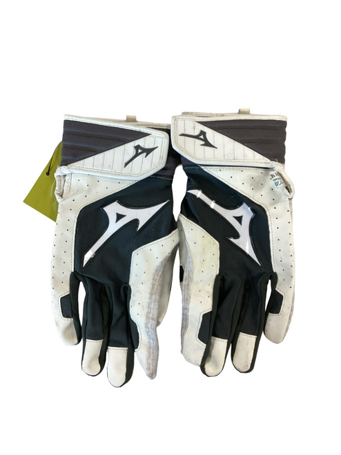 Vist Large View of Product Image Which is Used Mizuno BB/SB Batting Gloves White SM